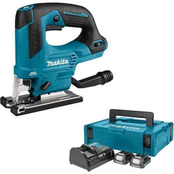 Makita JV103DSAJ 10.8V Li-Ion Accu decoupeerzaag set (1x 2.0Ah accu) in Mbox - D-greep - variabel - koolborstelloos