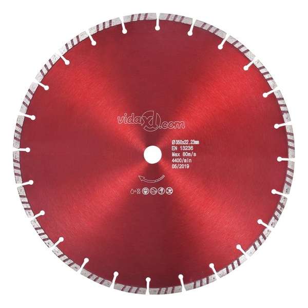 vidaXL Diamantzaagblad met turbo 350 mm staal VDXL_143227 vidaXL Diamantzaagblad met turbo 350 mm staal VDXL_143227