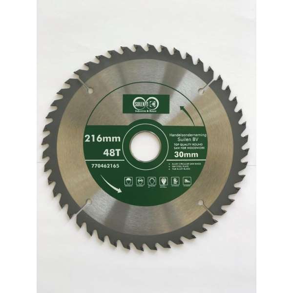 Suilen Zaagblad voor hout 216 mm 48 tanden Asgat 30 mm Suilen Zaagblad voor hout 216 mm 48 tanden Asgat 30 mm