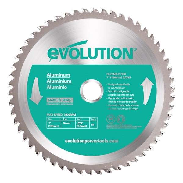 EVOLUTION - Evolution EVO 180mm zaagblad voor aluminium - DIA 180 MM - 54 T EVOLUTION - Evolution EVO 180mm zaagblad voor aluminium - DIA 180 MM - 54 T