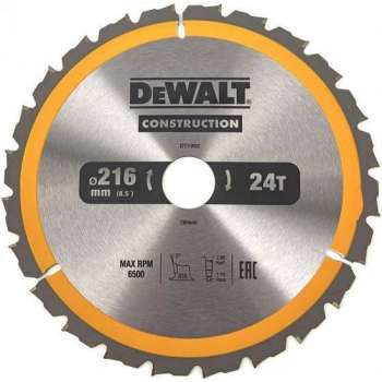 DeWALT DT1952 Cirkelzaagblad 216x30mm 24T ATB