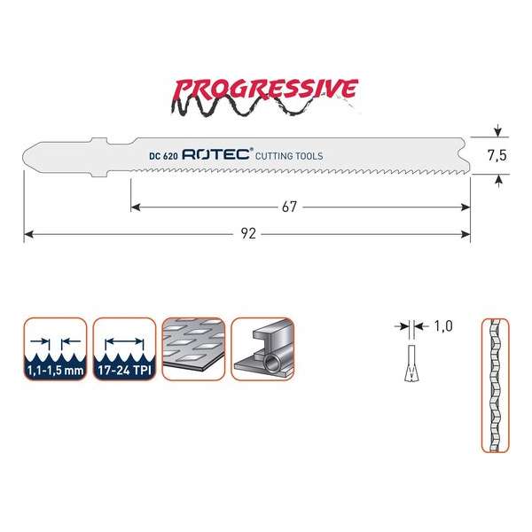 DecoupeerzaagbladDC620 / T118A set 5 stuks DecoupeerzaagbladDC620 / T118A set 5 stuks