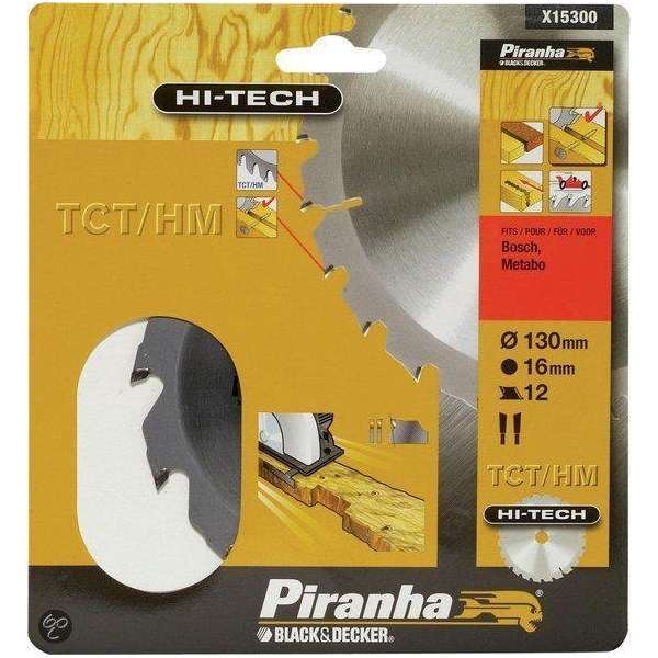 Piranha Cirkelzaagblad TCT/HM, 130x16mm 12 tanden X15300 Piranha Cirkelzaagblad TCT/HM, 130x16mm 12 tanden X15300