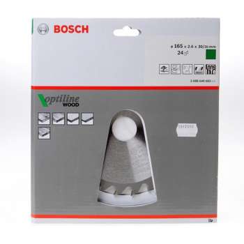 Bosch Cirkelzaagblad Optiline Wood 165 x 30/20 x 2,6 mm - 24 tanden