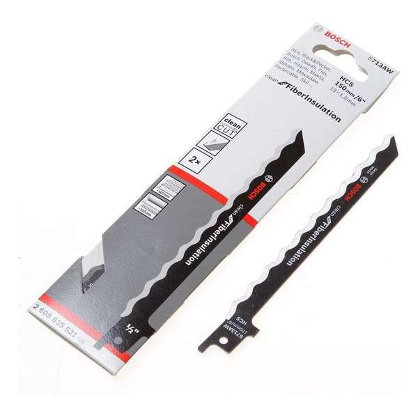 Bosch Reciprozaagblad isolatie S 713 AW 150mm blister van 2 zaagjes Bosch Reciprozaagblad isolatie S 713 AW 150mm blister van 2 zaagjes