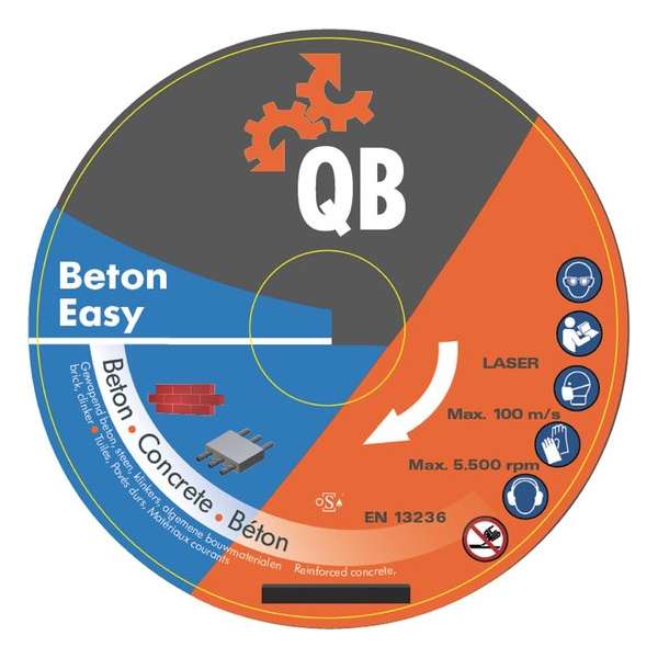 Diamant zaagblad QB Beton-easy Ø350mm asgat 25,4mm - slijpschijf Diamant zaagblad QB Beton-easy Ø350mm asgat 25,4mm - slijpschijf