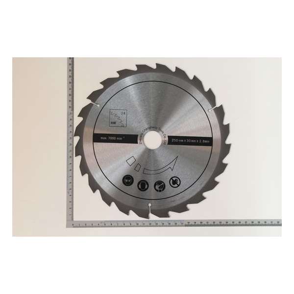 Scheppach Cirkelzaagblad 24T 250x30 mm - Geschikt voor HS100S Scheppach Cirkelzaagblad 24T 250x30 mm - Geschikt voor HS100S