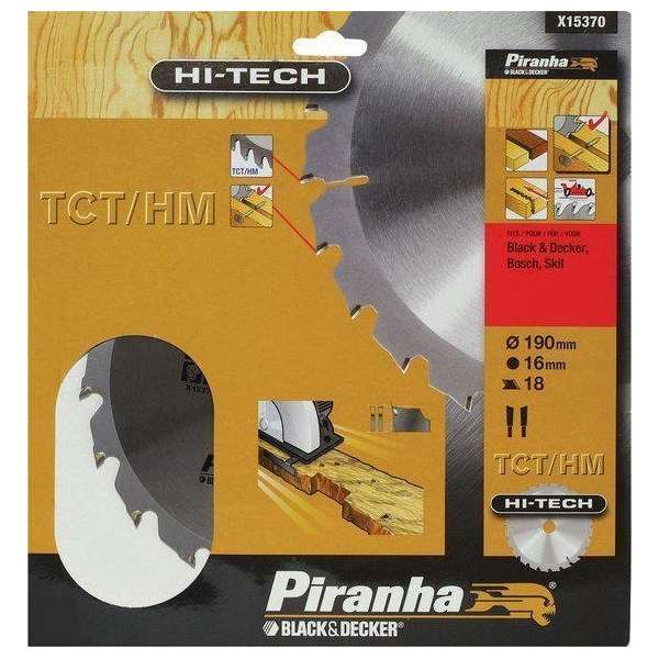 Piranha Cirkelzaagblad TCT/HM, 190x16mm 18 tanden X15370 Piranha Cirkelzaagblad TCT/HM, 190x16mm 18 tanden X15370