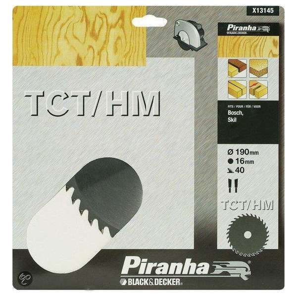 Piranha Cirkelzaagblad TCT/HM, 190x16mm 40 tanden X13145 Piranha Cirkelzaagblad TCT/HM, 190x16mm 40 tanden X13145