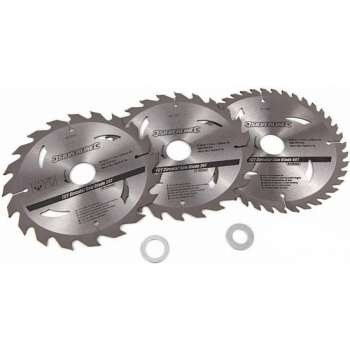 Silverline TCT Cirkelzaag bladen 3 pk van 180 tot 190mm