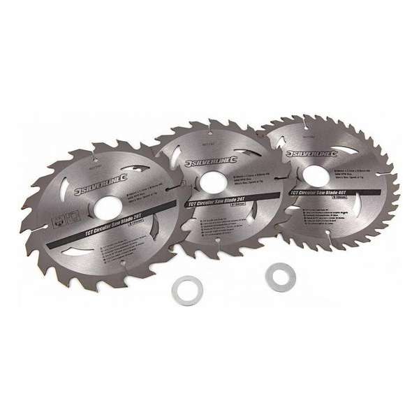 Silverline TCT Cirkelzaag bladen 3 pk van 180 tot 190mm Silverline TCT Cirkelzaag bladen 3 pk van 180 tot 190mm