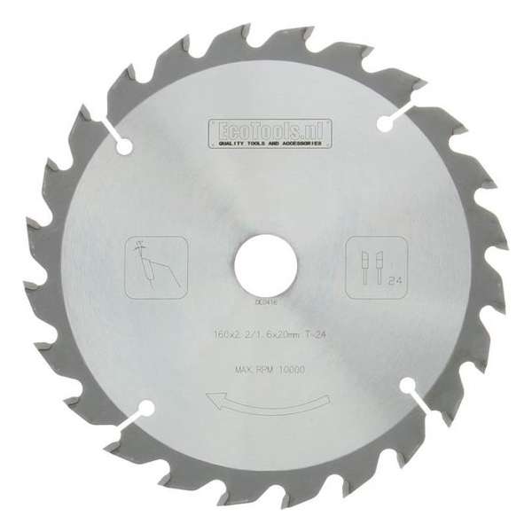 Cirkelzaagblad - HM - 160 x 2,2 x 20 - 24T - (TS-55) Cirkelzaagblad - HM - 160 x 2,2 x 20 - 24T - (TS-55)