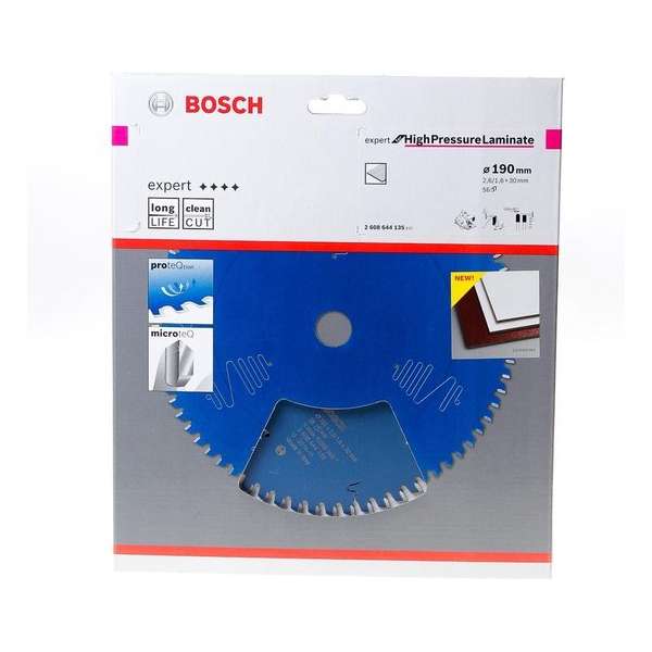 Bosch Cirkelzaagblad Expert Laminate panel spaanplaat 190x30 - 56 tanden Bosch Cirkelzaagblad Expert Laminate panel spaanplaat 190x30 - 56 tanden