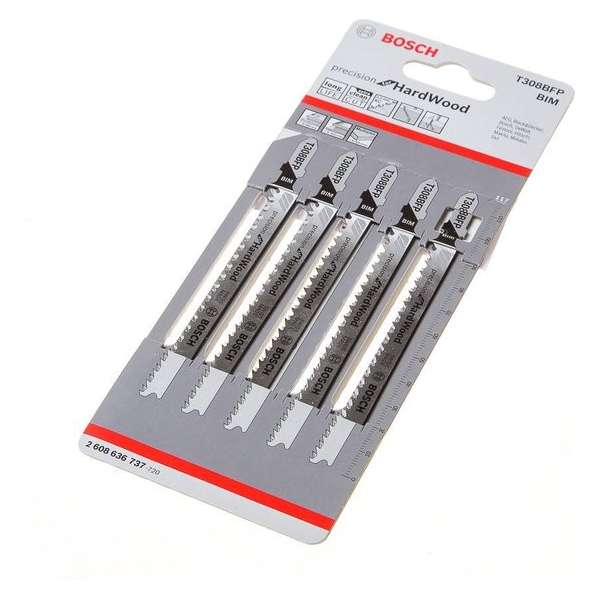 Bosch Decoupeerzaagblad Extra Clean and Precision for Wood T 308 BF blister van 5 zaagjes