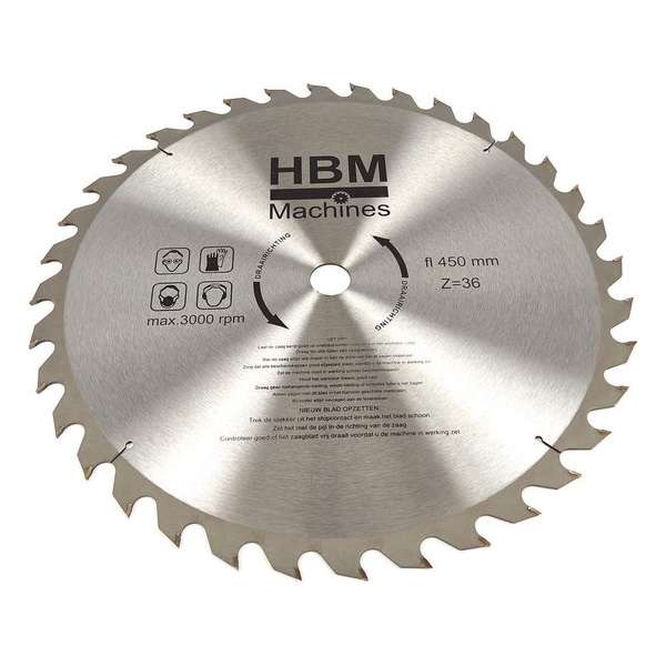 HBM 450 x 36T Cirkelzaagblad voor Hout - ASGAT 30 mm. HBM 450 x 36T Cirkelzaagblad voor Hout - ASGAT 30 mm.