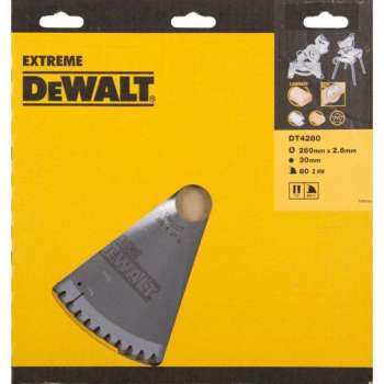 DeWalt DT4280 Extreme Cirkelzaagblad  - 260 x 30 x 80T - Hout