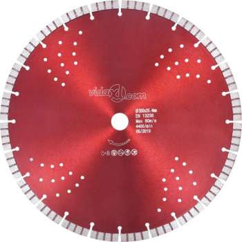 vidaXL Diamantzaagblad met turbo en gaten 350 mm staal  VDXL_143236
