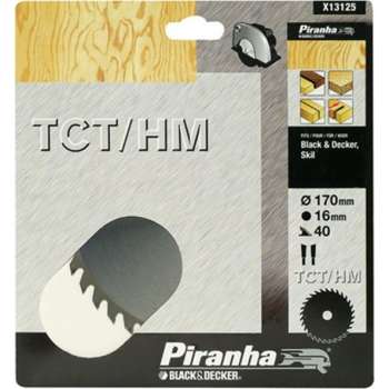 Piranha Cirkelzaagblad TCT/HM, 170x16mm 40 tanden X13125