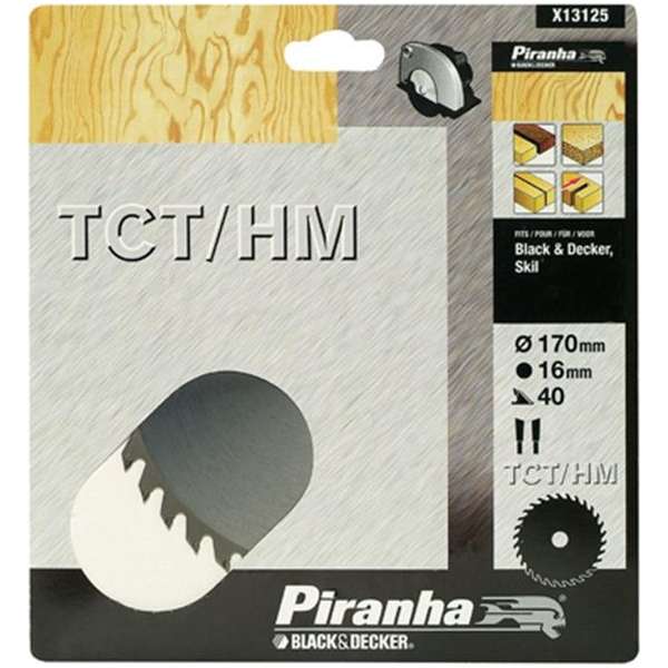 Piranha Cirkelzaagblad TCT/HM, 170x16mm 40 tanden X13125 Piranha Cirkelzaagblad TCT/HM, 170x16mm 40 tanden X13125