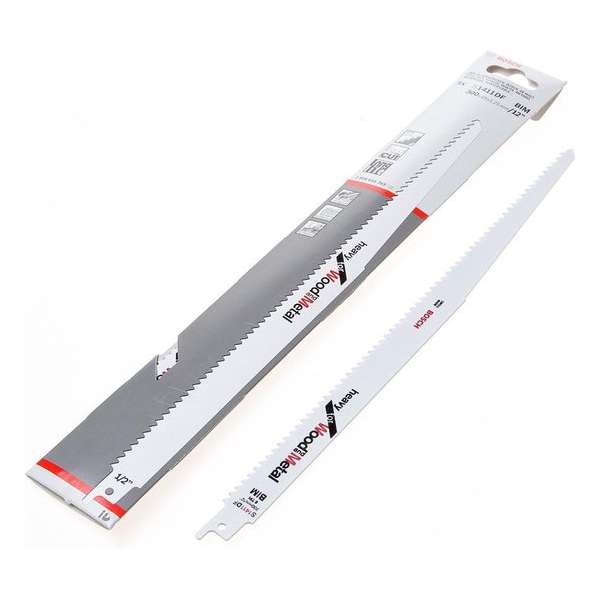 Bosch Reciprozaagblad metaal en hout lang S 1411 DF 300mm blister van 5 bladen Bosch Reciprozaagblad metaal en hout lang S 1411 DF 300mm blister van 5 bladen