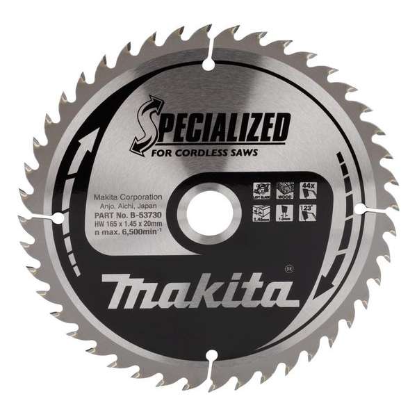 Makita Cirkelzaagblad Hout Specialized 165x20x1,45 44T 23g Makita Cirkelzaagblad Hout Specialized 165x20x1,45 44T 23g