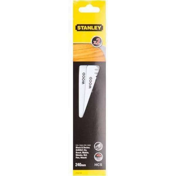 Stanley reciprozaagblad hout/takken 240 mm - 2 stuks Stanley reciprozaagblad hout/takken 240 mm - 2 stuks