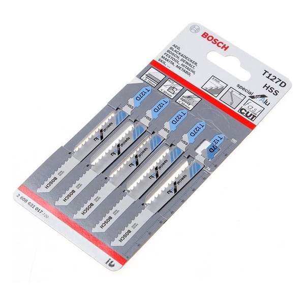Bosch Decoupeerzaagblad metaal T 127 D blister van 5 zaagjes Bosch Decoupeerzaagblad metaal T 127 D blister van 5 zaagjes