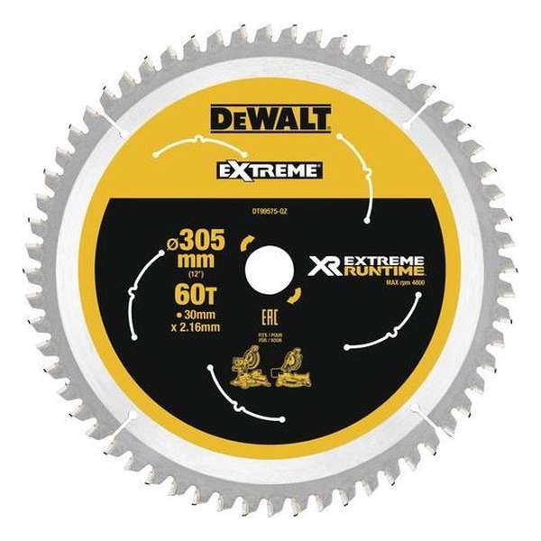 DeWALT DT99575 XR Cirkelzaagblad 305x30mm 60T DeWALT DT99575 XR Cirkelzaagblad 305x30mm 60T