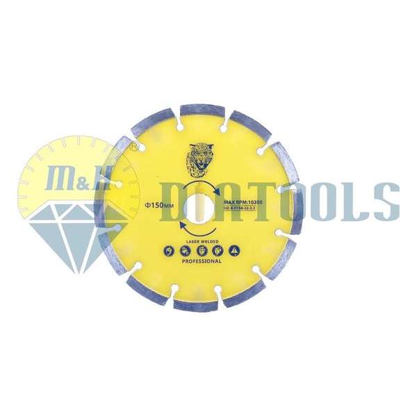 M&H diatools Diamant Slijpschijf/Zaagblad handzaagblad laser gelast 150mm X asgat 22,2mm Nat - Gereedchap voor diamantbewerking M&H diatools Diamant Slijpschijf/Zaagblad handzaagblad laser gelast 150mm X asgat 22,2mm Nat - Gereedchap voor diamantbewerking