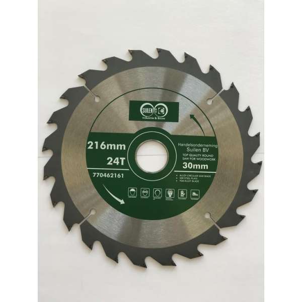Suilen Zaagblad voor hout 216 mm 24 Tanden Asgat 30 mm Suilen Zaagblad voor hout 216 mm 24 Tanden Asgat 30 mm