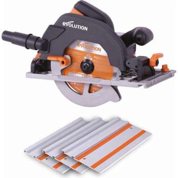 EVOLUTION - Evolution Cirkelzaag multifunctioneel 1600W met geleiderail 1m - DIA 185 MM - 1600W - 5KG - TRACK3X340MM + STORAGE