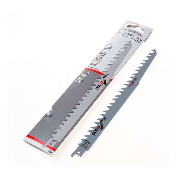Bosch Reciprozaagblad hout lang S 1542 K240mm blister van 5 bladen Bosch Reciprozaagblad hout lang S 1542 K240mm blister van 5 bladen