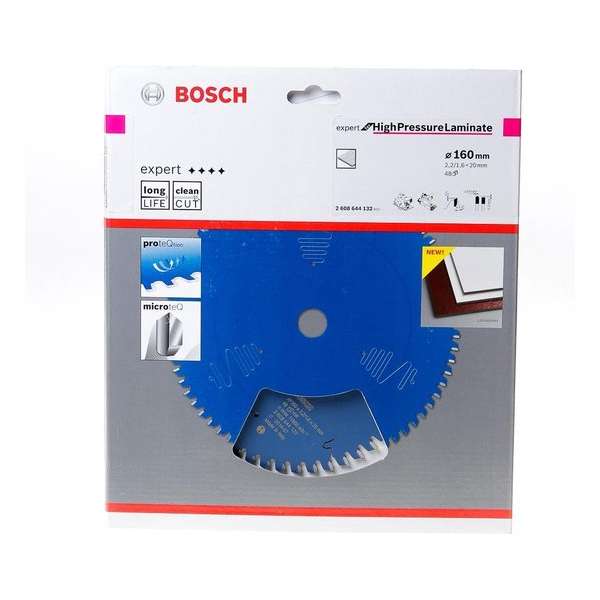 BOSCH 2608644132 Cirkelzaagblad Expert for high pressure laminaat - spaanplaat 160x20 mm - 48 tanden BOSCH 2608644132 Cirkelzaagblad Expert for high pressure laminaat - spaanplaat 160x20 mm - 48 tanden