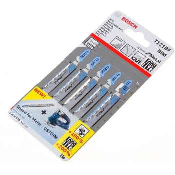 Bosch Decoupeerzaagblad universele schacht T 121 BF blister van 5 bladen