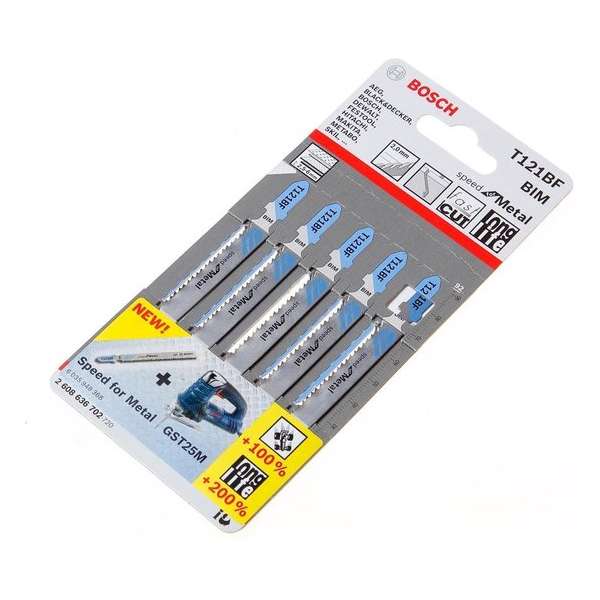 Bosch Decoupeerzaagblad universele schacht T 121 BF blister van 5 bladen Bosch Decoupeerzaagblad universele schacht T 121 BF blister van 5 bladen