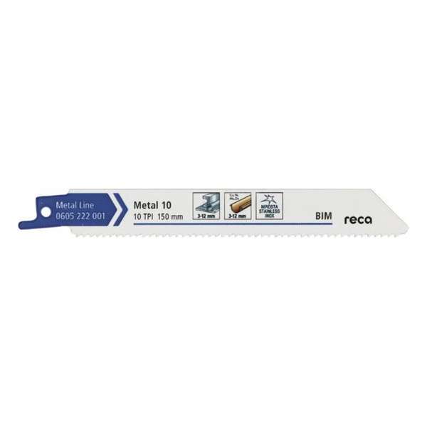 Reca Reciprozaagblad metaal Metal 10 150 mm  BiM Staal en RVS van 3,0 tot 12 mm en non-ferro metalen (25 stuks)