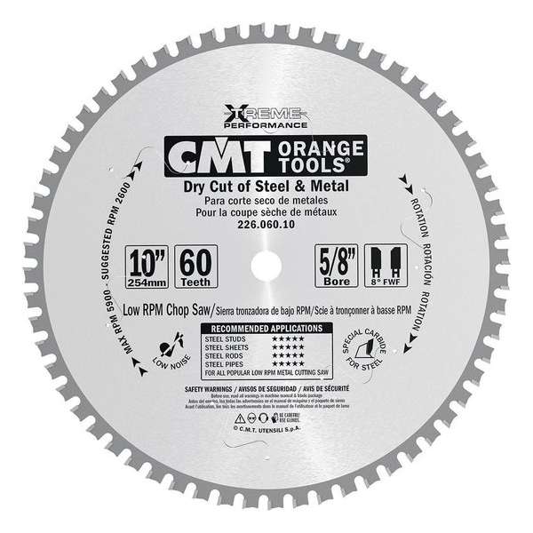 CMT 226.060.10M HW Mega Cirkelzaagblad - 254 x 30 x 60T - Metaal/Staal CMT 226.060.10M HW Mega Cirkelzaagblad - 254 x 30 x 60T - Metaal/Staal