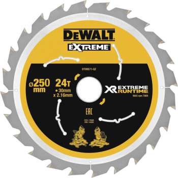 DeWALT DT99571 XR Cirkelzaagblad 250x30mm 24T