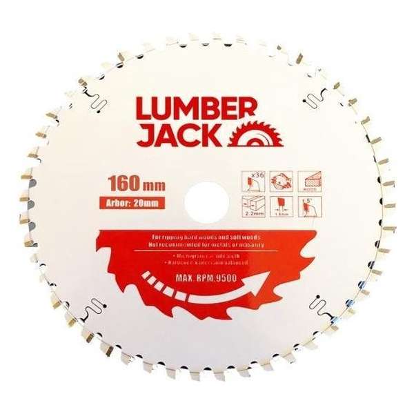 Lumberjack Zaagblad 160mm 36T voor TS 55 pro - PPSB16036 Lumberjack Zaagblad 160mm 36T voor TS 55 pro - PPSB16036