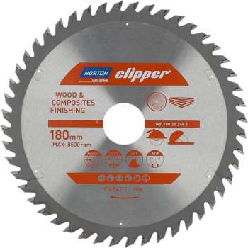 Norton Clipper Hout en Composiet - Zaagbladen ATB Finishing voor Cirkelzagen en Afkortzagen
