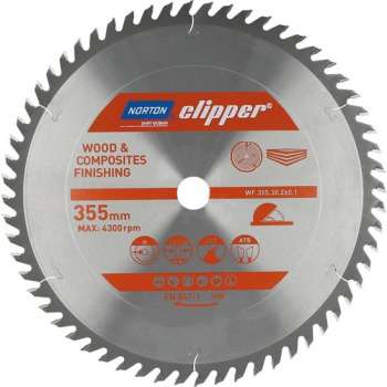Norton Clipper Hout en Composiet - Zaagbladen ATB Finishing voor Cirkelzagen en Afkortzagen