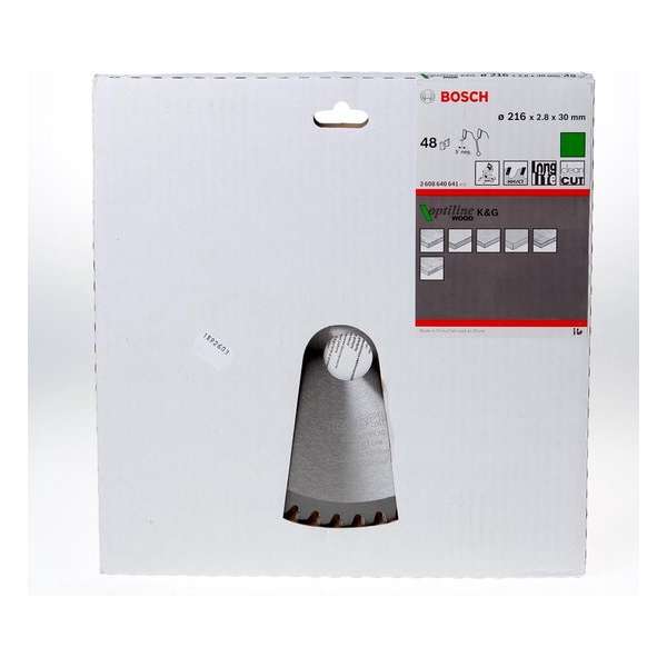 Bosch Cirkelzaagblad Optiline Wood 216 x 30 x 2,8 mm - 48 tanden Bosch Cirkelzaagblad Optiline Wood 216 x 30 x 2,8 mm - 48 tanden