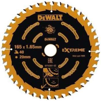 DeWalt DT10301 Extreme Cirkelzaagblad - 165 x 20 x 40T - Hout (Met nagels)