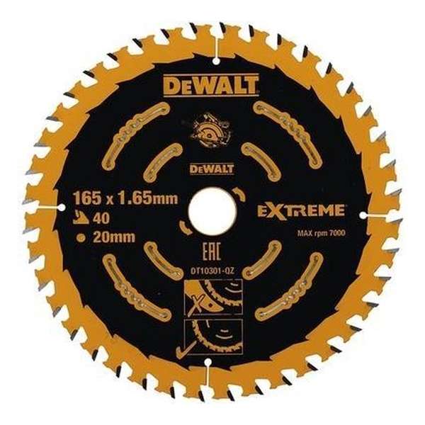 DeWalt DT10301 Extreme Cirkelzaagblad - 165 x 20 x 40T - Hout (Met nagels) DeWalt DT10301 Extreme Cirkelzaagblad - 165 x 20 x 40T - Hout (Met nagels)