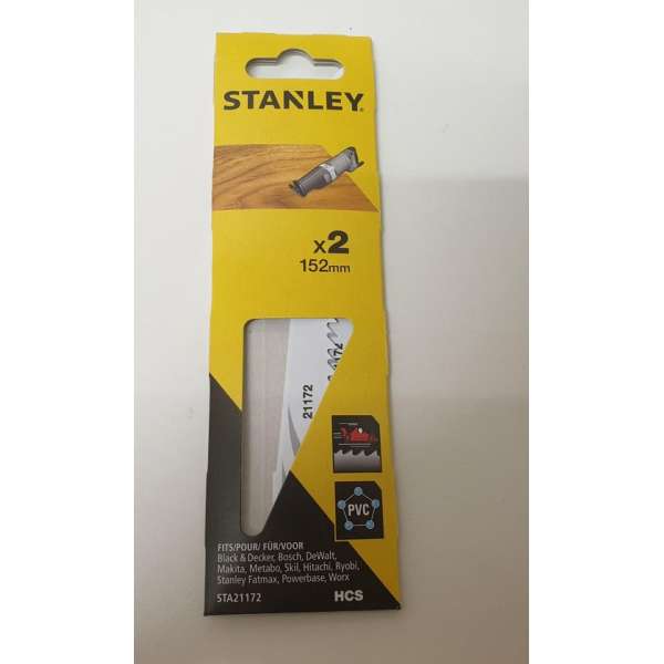 Stanley recipro zaagbladen 152mm hout/kunststof Stanley recipro zaagbladen 152mm hout/kunststof