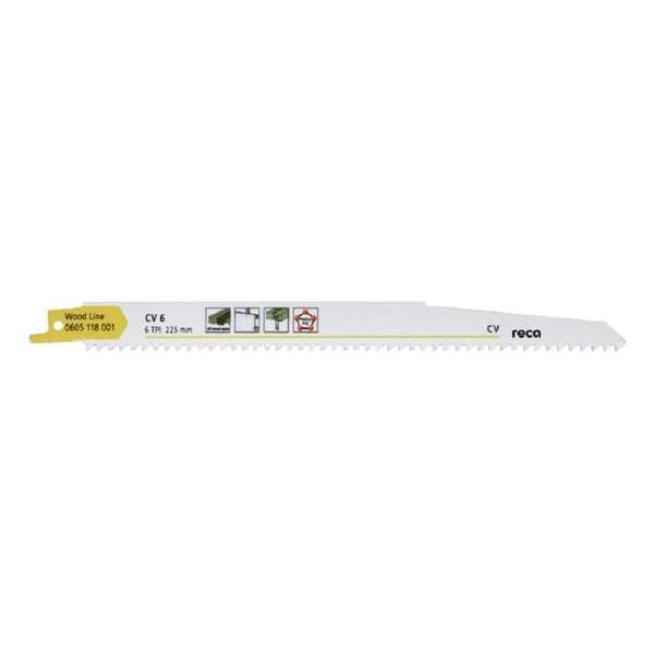 Reca Reciprozaagblad hout CV 6 225 mm HSC hout, kunststof en gipsplaten ( 25 stuks) Reca Reciprozaagblad hout CV 6 225 mm HSC hout, kunststof en gipsplaten ( 25 stuks)