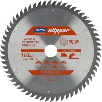 Norton Clipper Hout en Composiet - Zaagbladen ATB Finishing voor Cirkelzagen en Afkortzagen