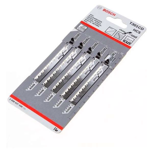 Bosch Decoupeerzaagblad hardhout T 301 CD blister van 5 zaagjes Bosch Decoupeerzaagblad hardhout T 301 CD blister van 5 zaagjes