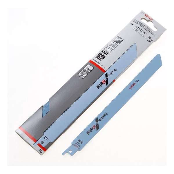 Bosch Reciprozaagblad metaal S 1122 BF 225mm blister van 5 bladen Bosch Reciprozaagblad metaal S 1122 BF 225mm blister van 5 bladen