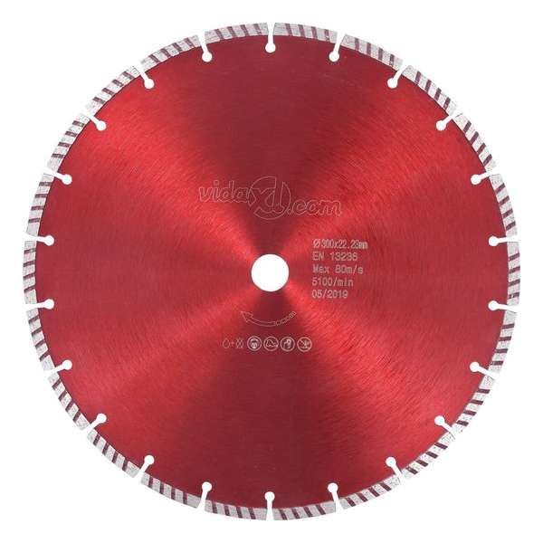 vidaXL Diamantzaagblad met turbo 300 mm staal VDXL_143224 vidaXL Diamantzaagblad met turbo 300 mm staal VDXL_143224